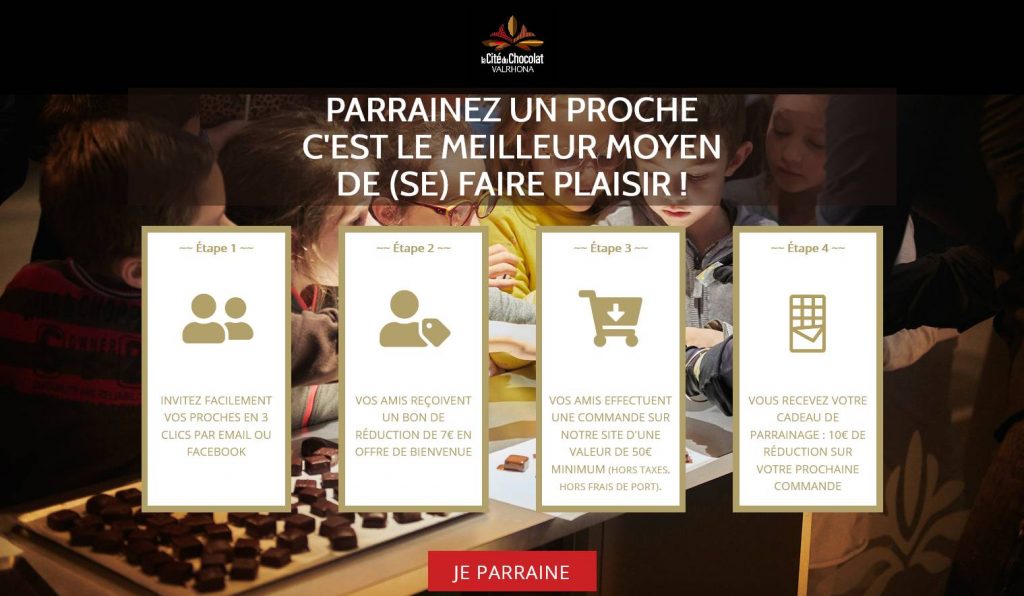 Extension de parrainage Magento - Valrhona