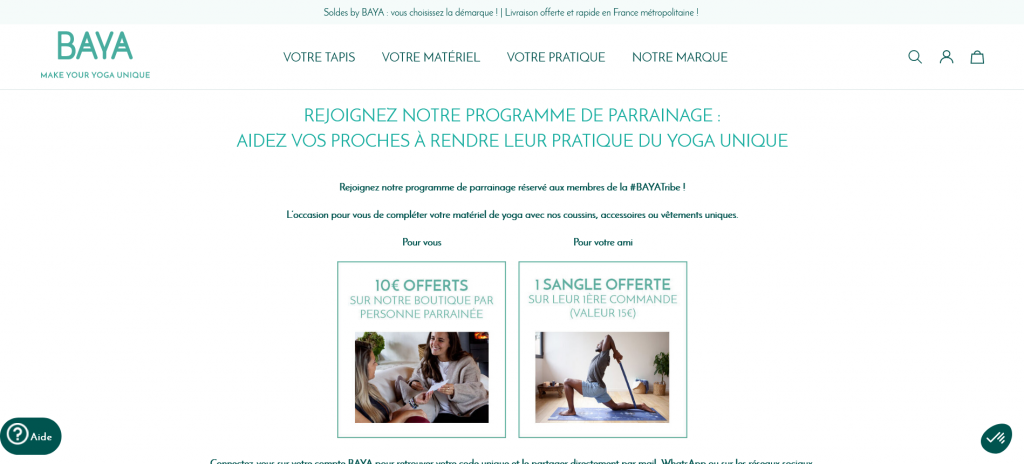 Module de parrainage Prestashop - Baya France