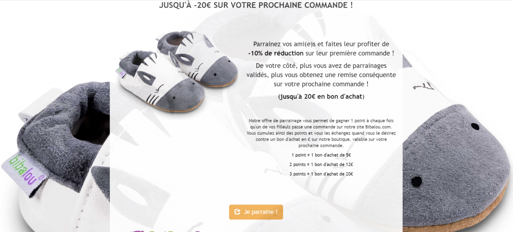 Bibalou, programme de parrainage sur Wizishop – We Love Customers