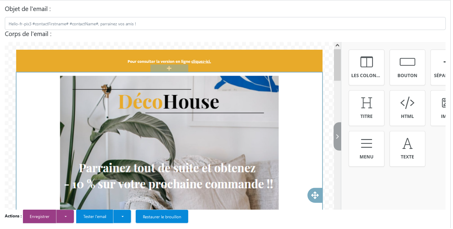 Personnalisation des emails du parrainage - We Love Customers