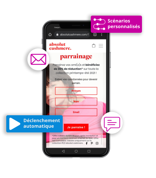 Mockup - automatisation du parrainage client