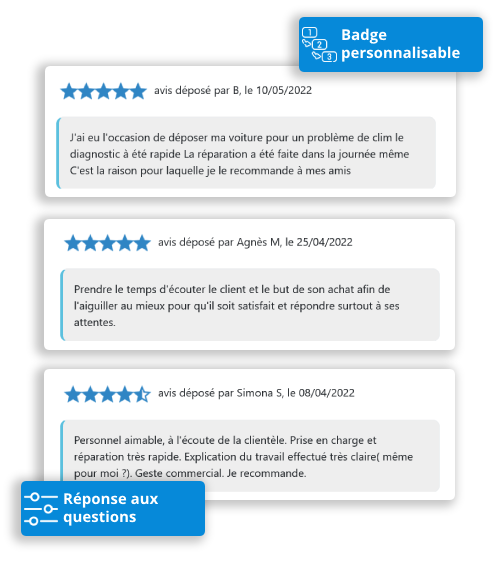 Mockup - les badges avis clients de We Love Customers
